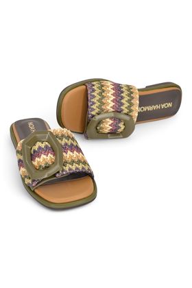 Ciabatta donna in pelle colore militare. NOA HARMON | 9997-MISSONI